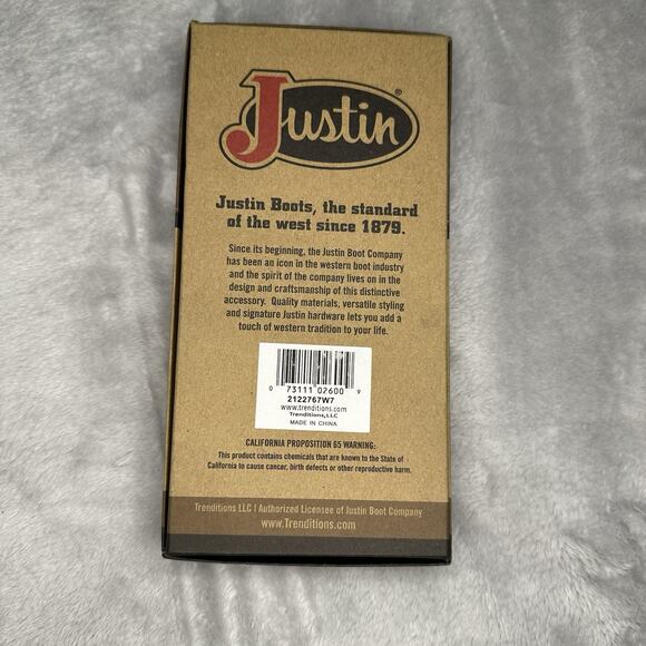 Justin Men's Rodeo Wallet Brown Genuine Leather RFID Logo Checkbook Western - Picture 8 of 8